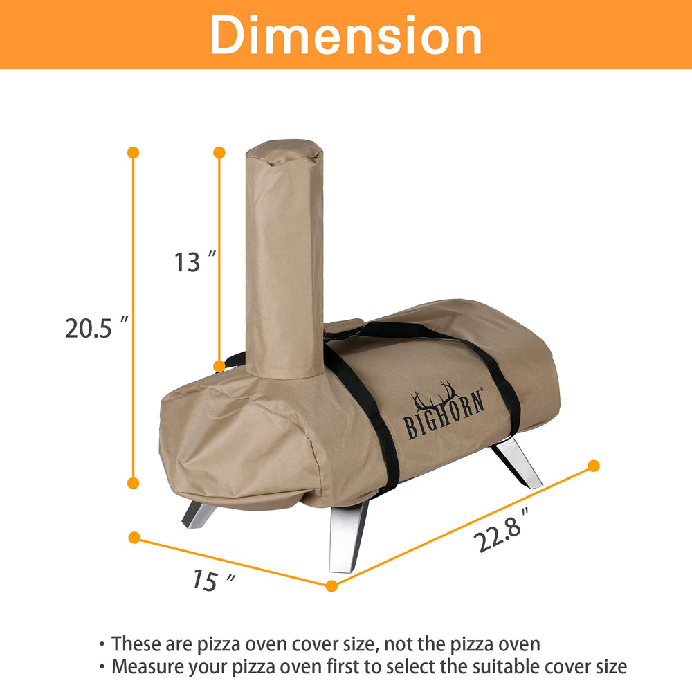BIG HORN cover in use on outdoor pizza oven protecting from elements