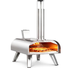 BIG HORN front view stainless steel oven showing sturdy build and portability