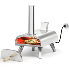 BIG HORN front view of stainless-steel oven showing compact portable design and fast heating