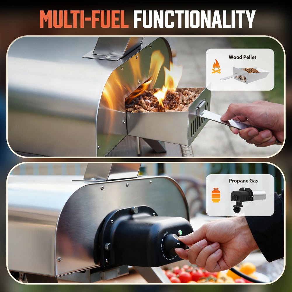 BIG HORN gas burner installed inside oven enabling quick preheat and control