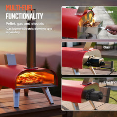 BIG HORN open oven with 12-inch pizza stone showing even cooking surface benefit