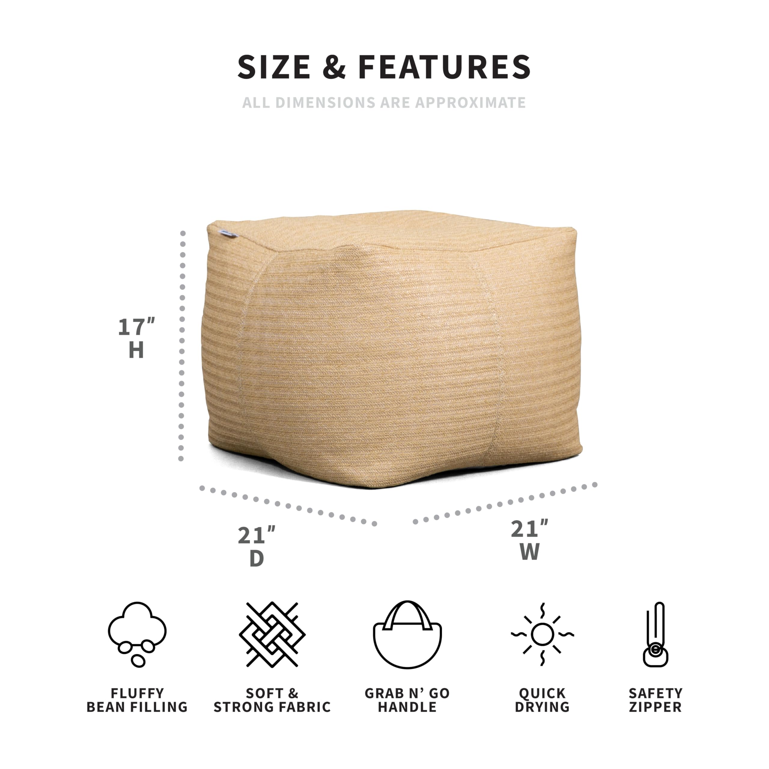 Big Joe close-up of Sunmax fabric texture highlighting weather resistance benefit