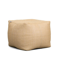 Big Joe front view of square ottoman showing natural basket-weave and style benefit