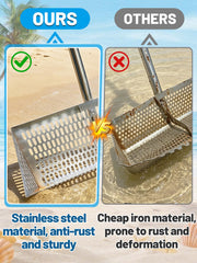 Biggun long handle rake extended for less bending and more reach