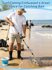 Biggun mesh sand scoop close-up showing durable stainless steel mesh