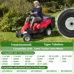 BigHead wheel mounted on mower caster demonstrating direct-fit replacement benefit