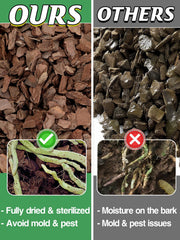 Close-up of Bigmeta pine bark texture showing chunky nuggets for improved root aeration
