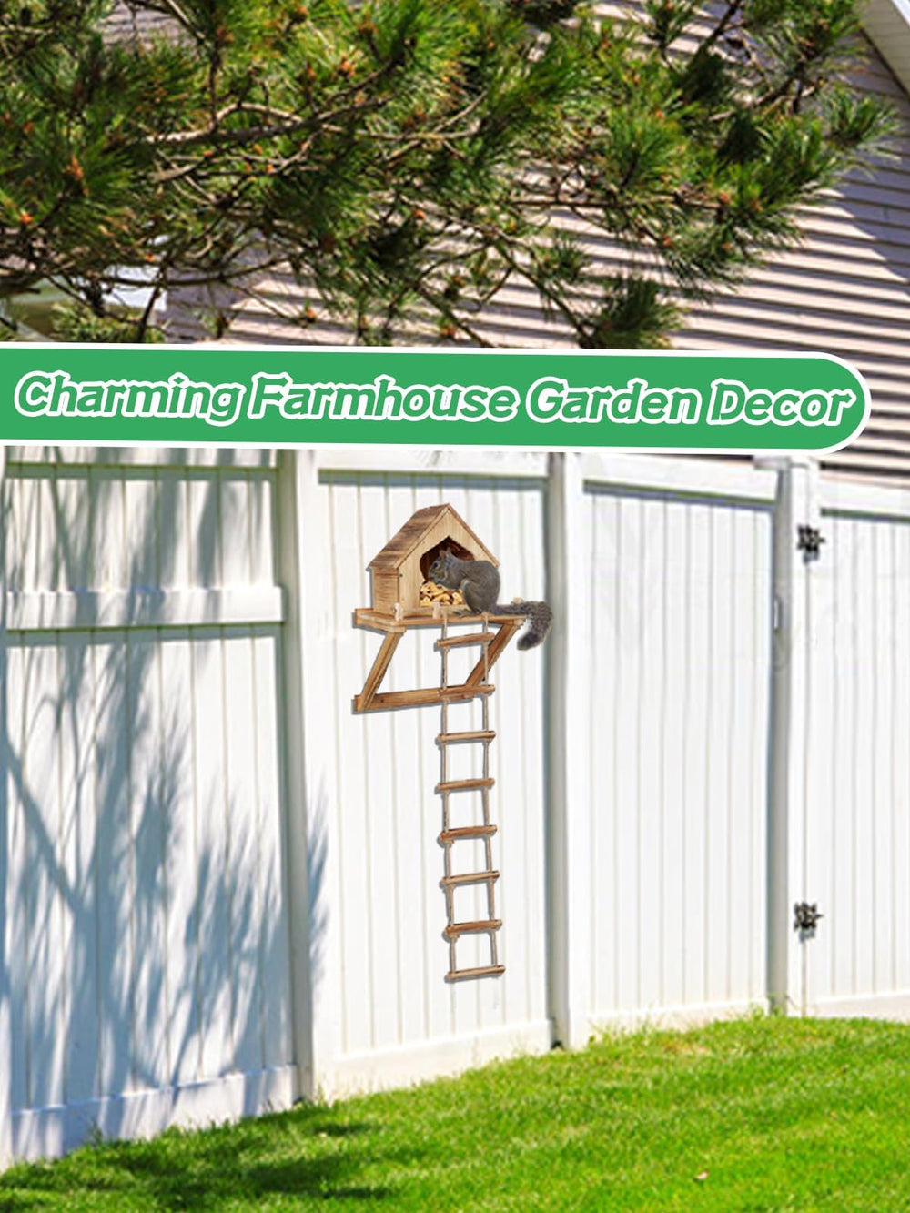 Bigmeta close-up of eight-step rope ladder showing secure grip for squirrels benefit: safe access