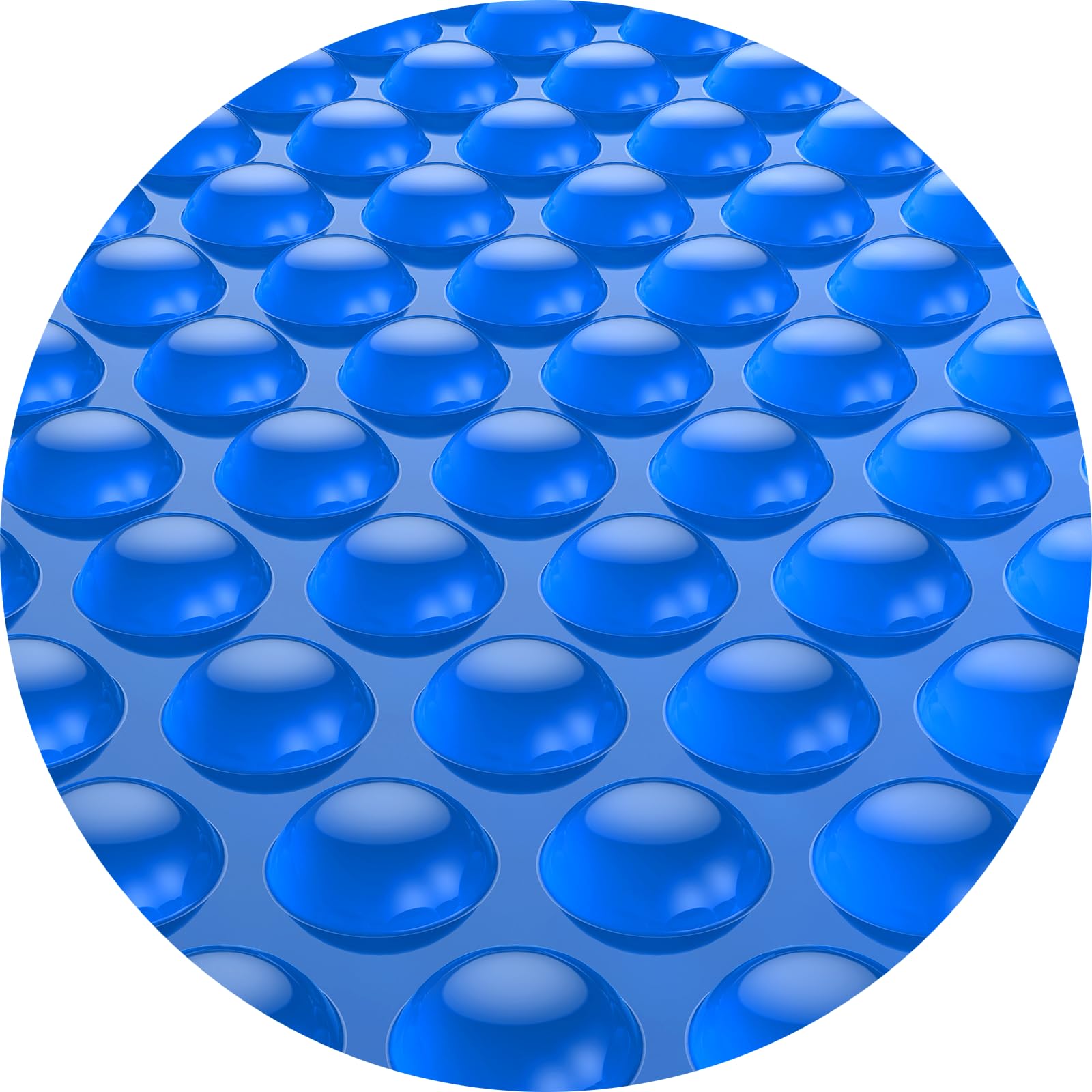BigXwell front view of 15 ft round solar cover showing fit and branding, improves heat retention