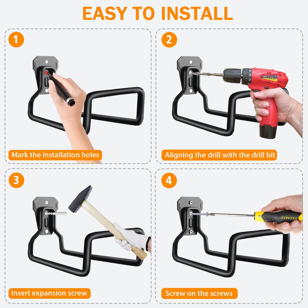 BIJOKETTEN hose coiled on wall hanger in garden, saves space and prevents kinks