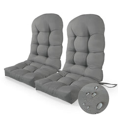 Bilimili front view of two dark grey Adirondack cushions showing neat finish and fit