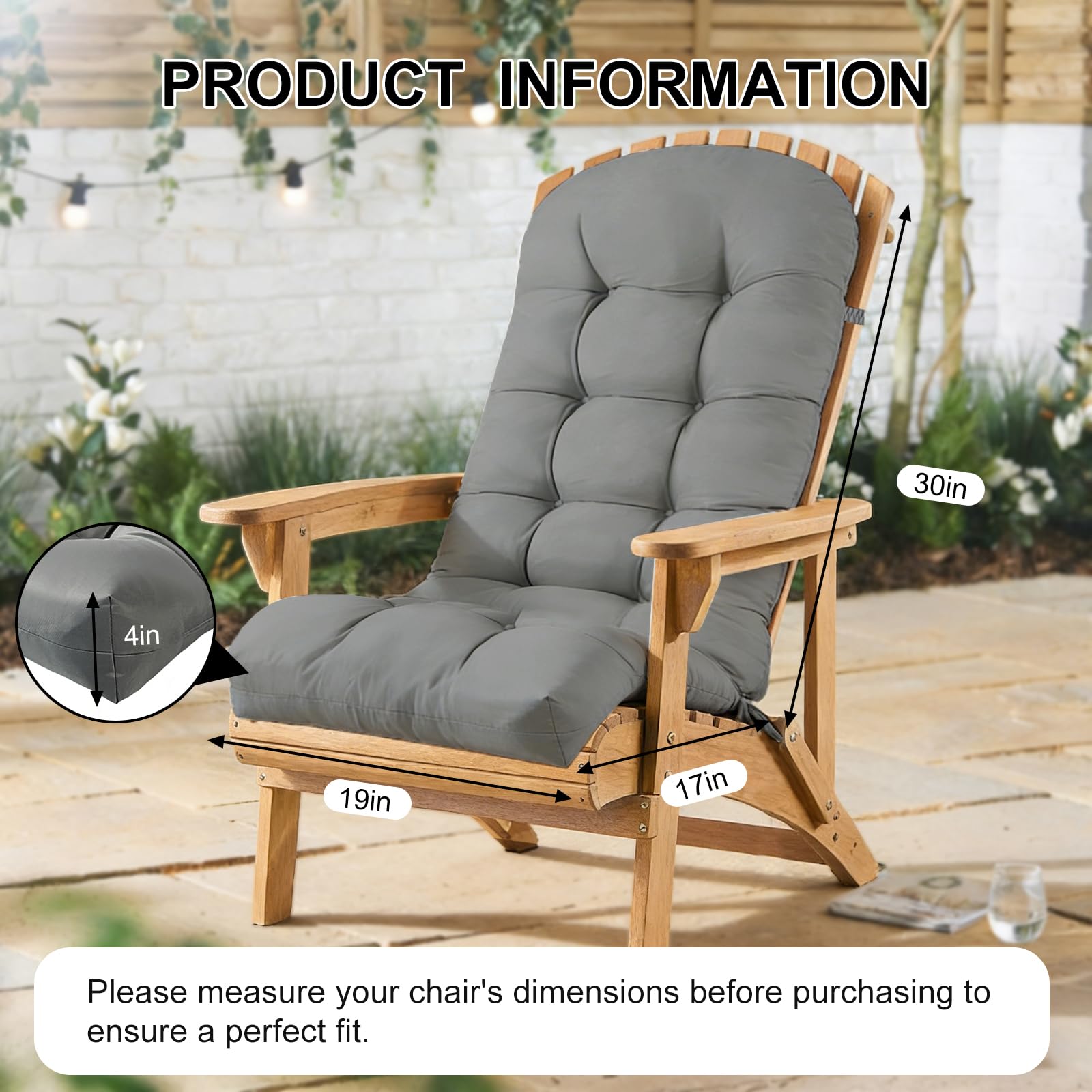 Bilimili cushion beside ruler showing full 47x19 inch dimensions for fit