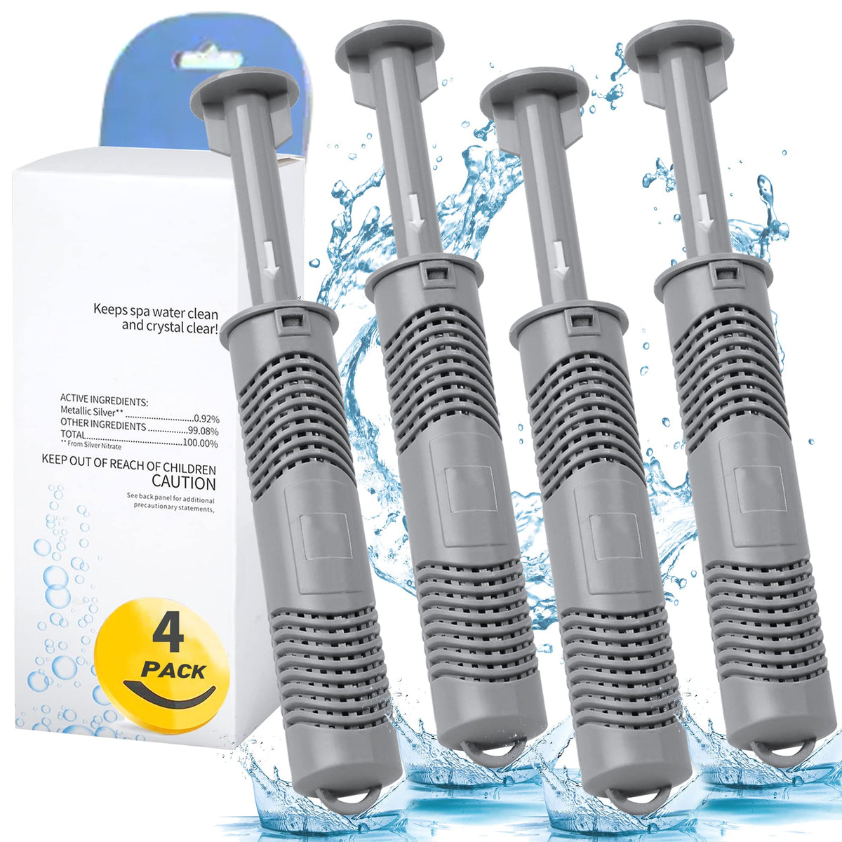 Bilinavy front packaging showing two grey silver ion mineral sticks and clear benefit