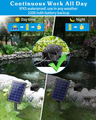 Biling aerator in pond producing bubbles and improving water movement
