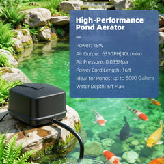 Biling aerator side profile highlighting weatherproof housing and stable mount for longevity