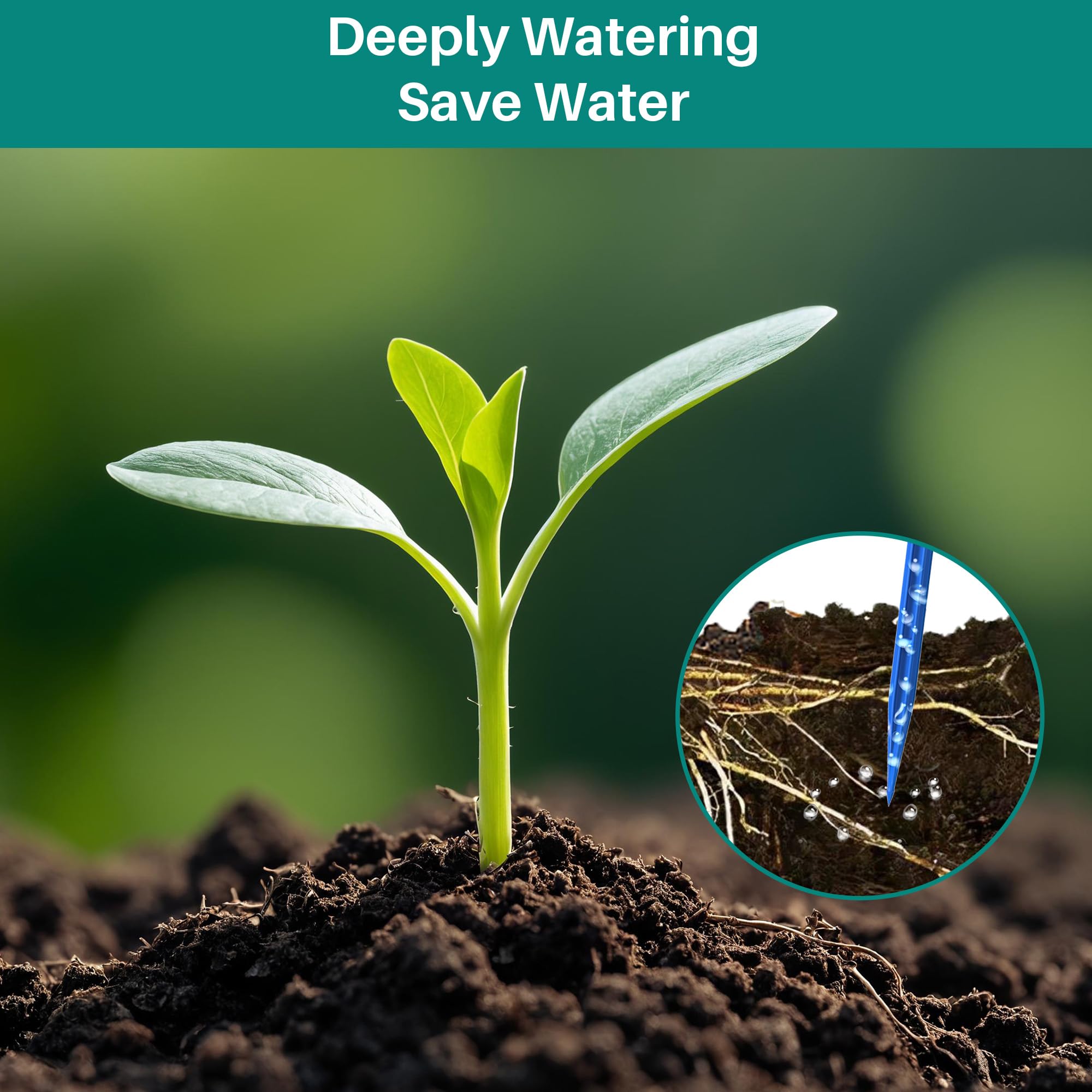 Biling drip tubing and drippers demonstrating targeted root-zone watering