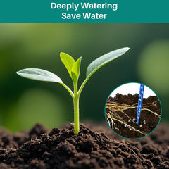 Biling drip tubing and drippers demonstrating targeted root-zone watering