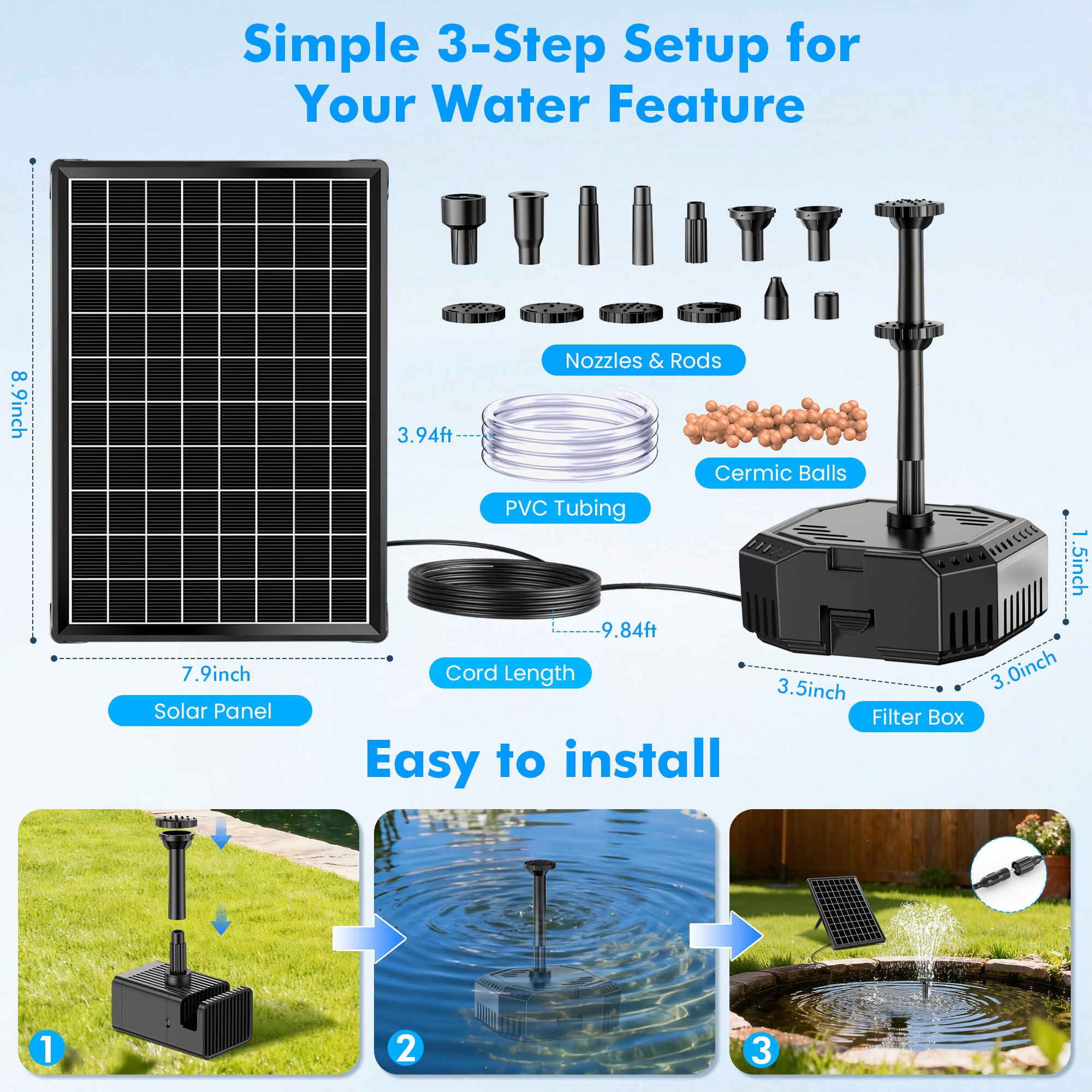 Biling filter box and impeller detail reducing clogs and protecting the motor