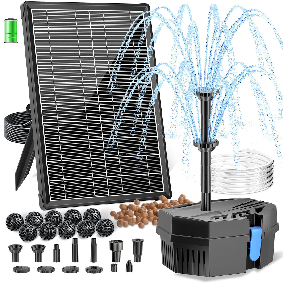 Biling front packaging showing pump kit and components for easy setup