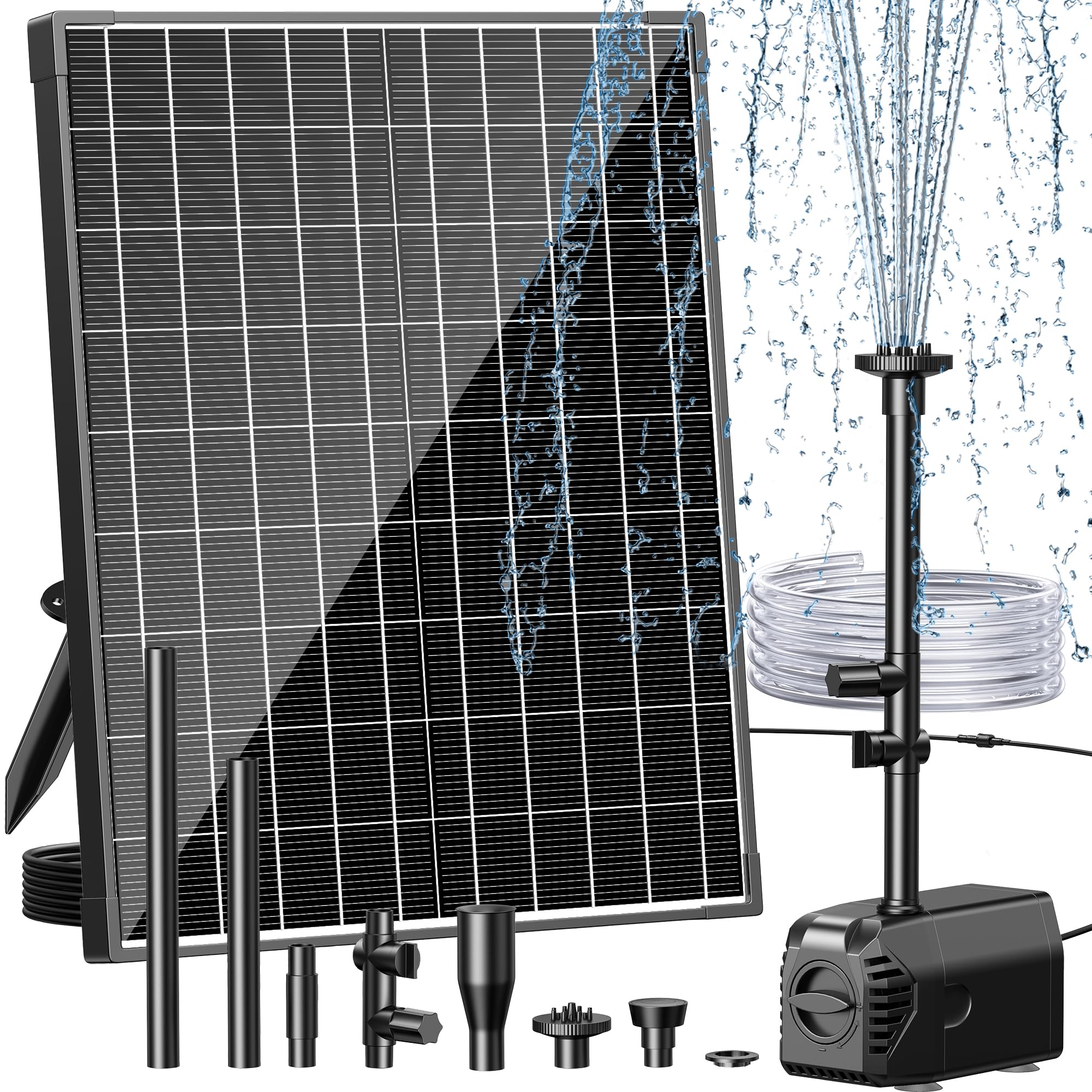 Biling solar pump front view showing panel and pump for easy outdoor setup