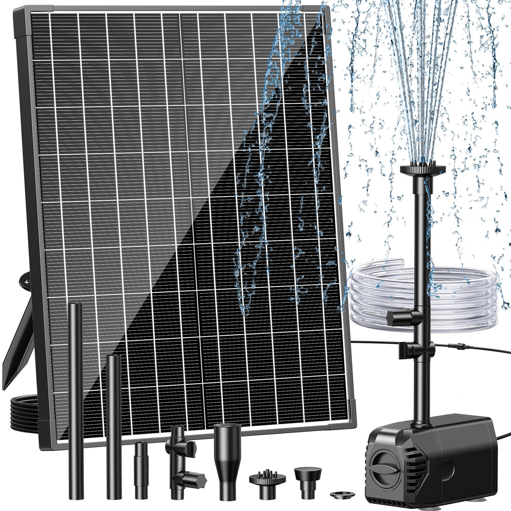 Biling solar pump front view showing panel and pump for easy outdoor setup