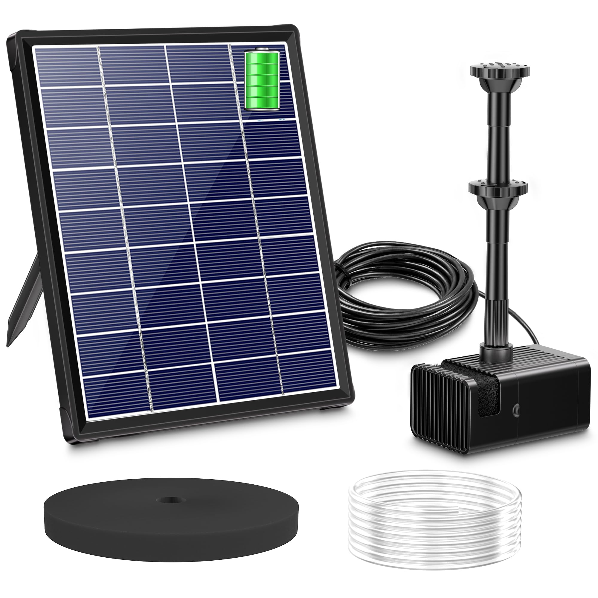 Biling front panel and pump showing compact outdoor fountain benefits