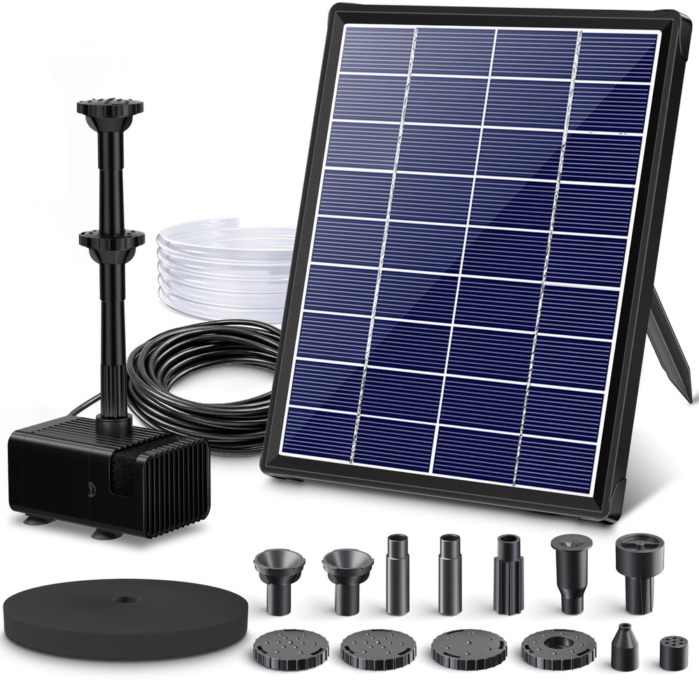 Biling front view of packed fountain kit showing ready-to-install components and benefits
