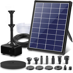 Biling front view of packed fountain kit showing ready-to-install components and benefits