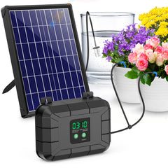 Biling front view of irrigation kit showing components and easy setup benefit