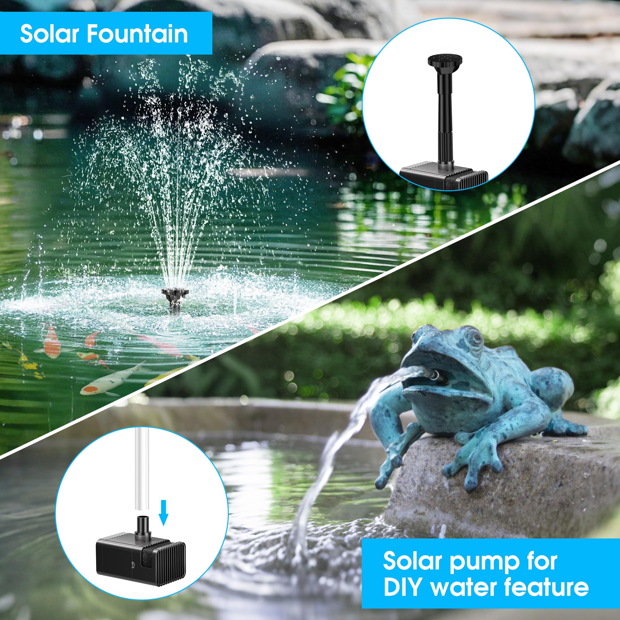 Biling fountain in bird bath attracting birds and enhancing garden