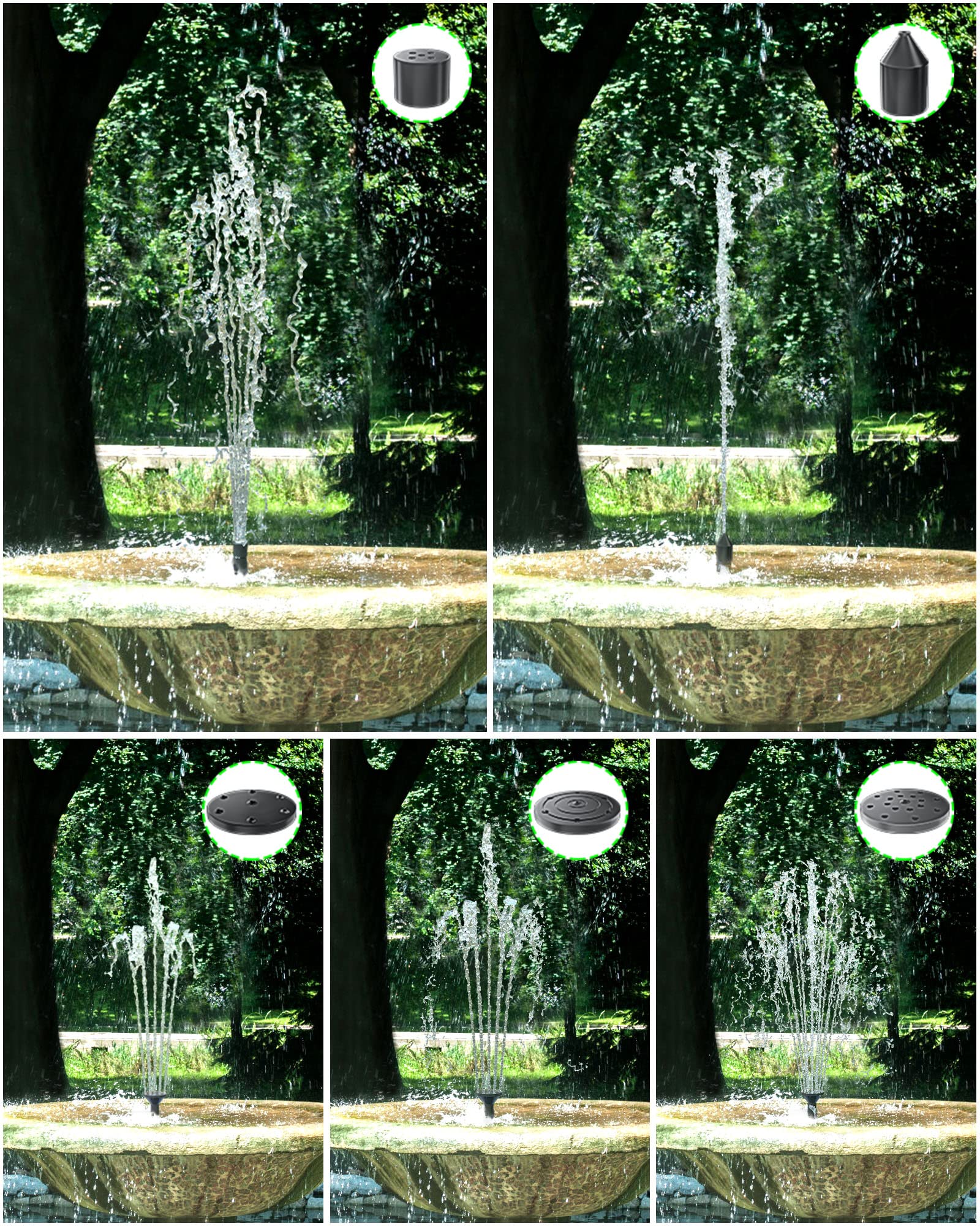 Biling pump installed in bird bath showing gentle aeration benefit