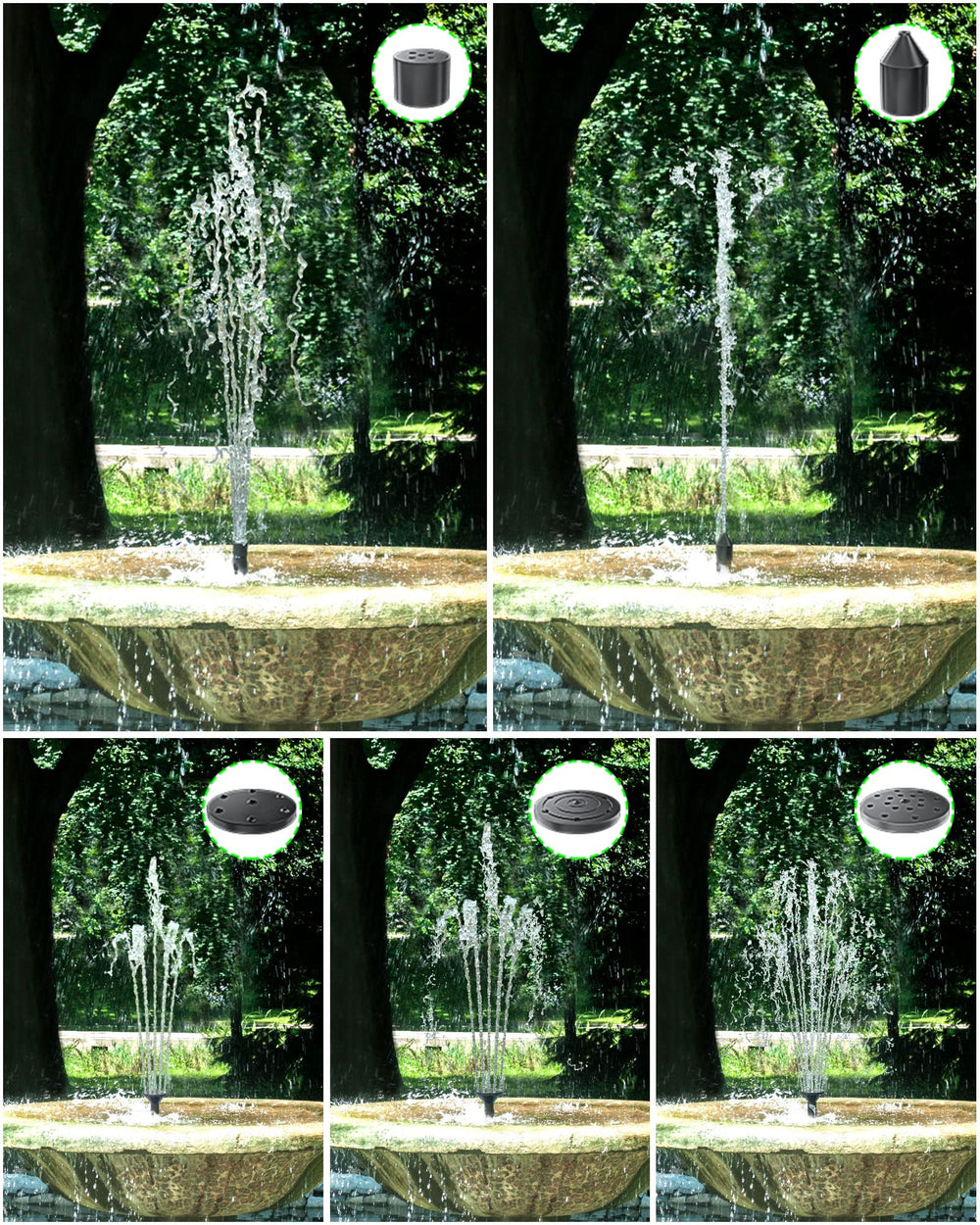 Biling pump installed in bird bath showing gentle aeration benefit