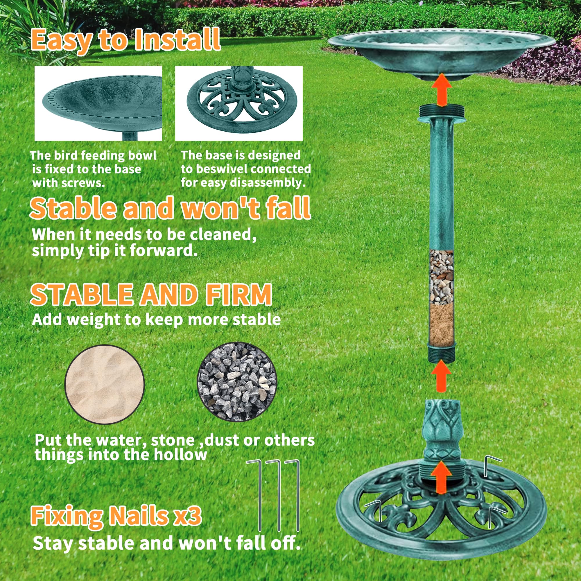 Binager bird bath in garden setting attracting birds and enhancing outdoor ambiance