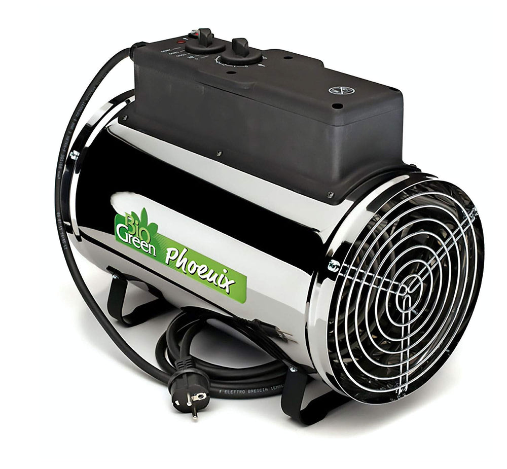 Bio Green PHX 2.8 mounted in a greenhouse improving air circulation around plants