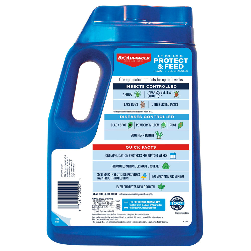 BioAdvanced bottle on garden shelf, convenient storage and access