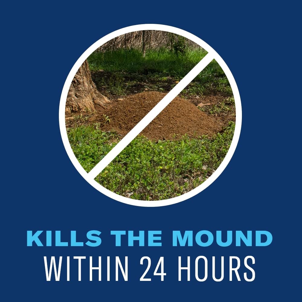 BioAdvanced granules on a fire ant mound showing targeted mound control