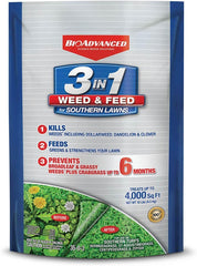 BioAdvanced front bag view showing product branding and use on Southern lawns