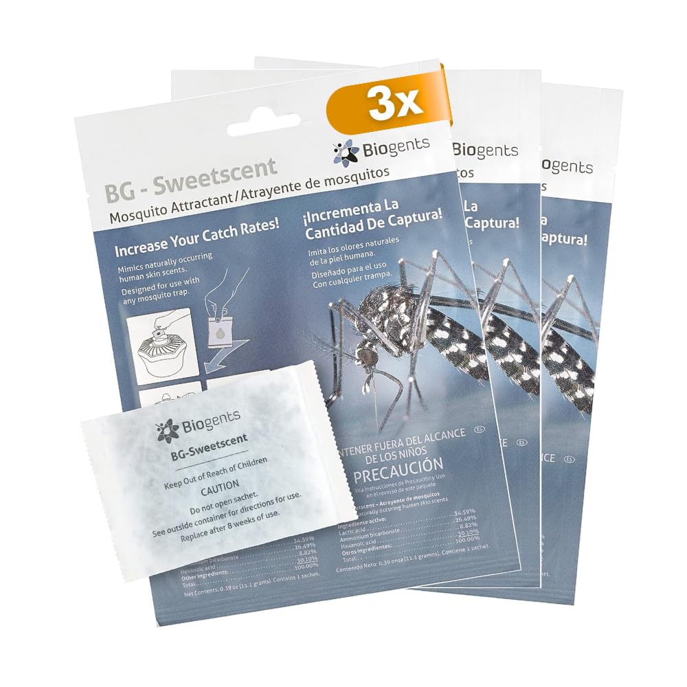 Biogents sweetscent front packaging showing three refills for easy replacement