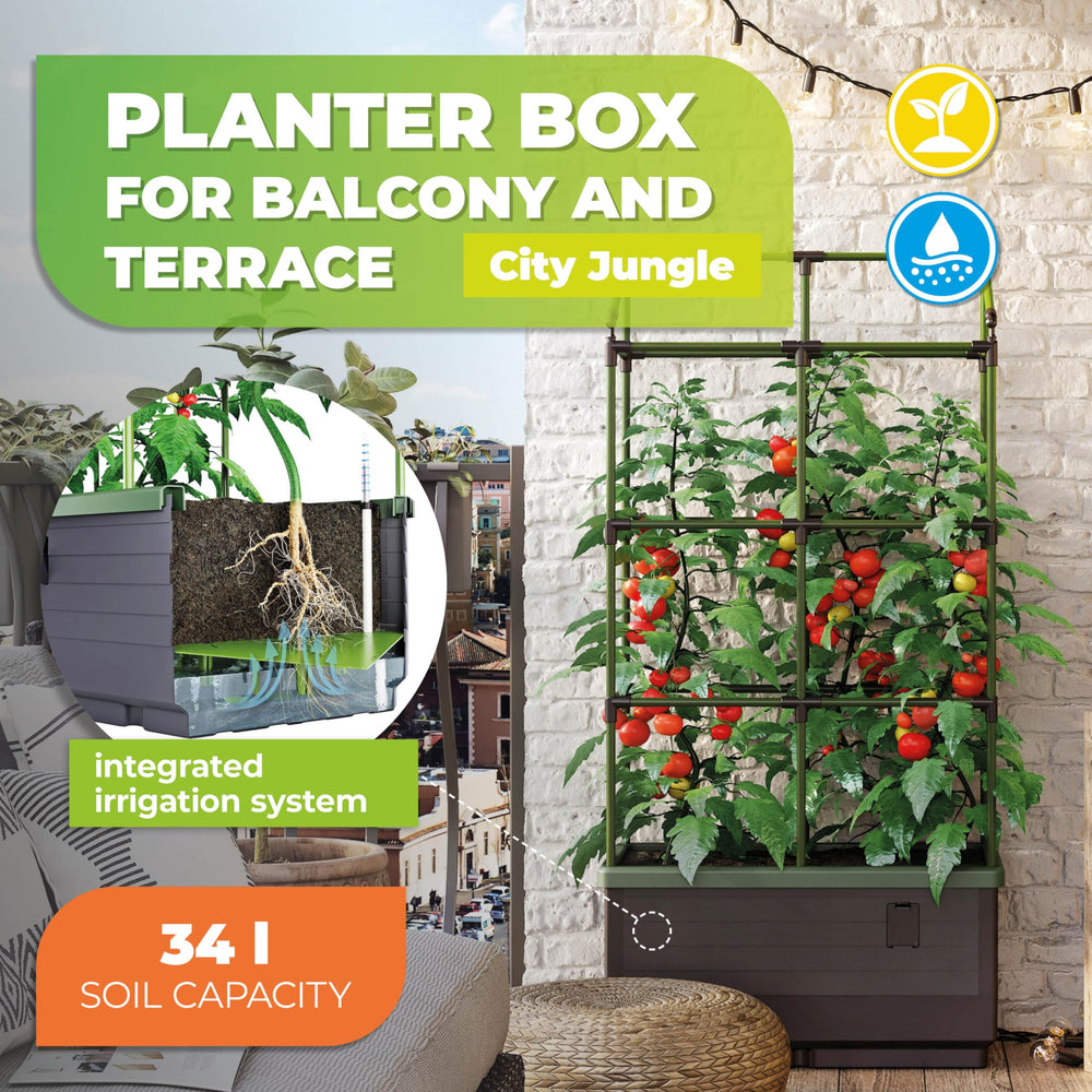 Bio Green trellis detail displaying sturdy support for climbing plants and space savings