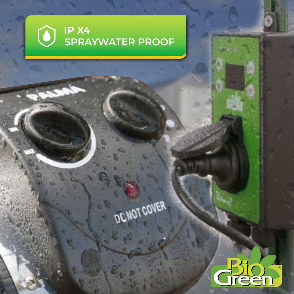 Bio Green PALMA next to plant pot to show scale and space-saving footprint