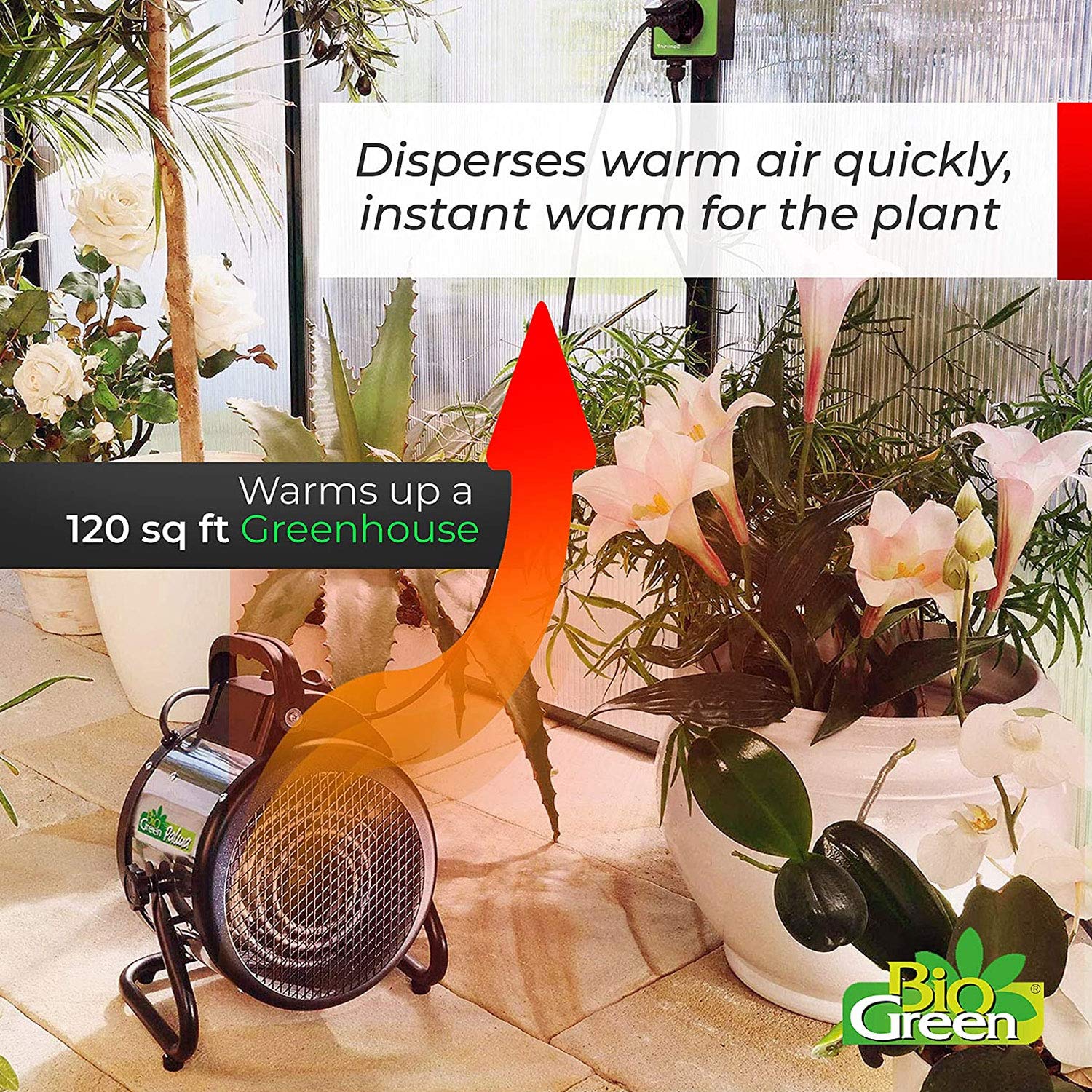 Bio Green PALMA stainless housing with water droplets showing IPX4 splash protection