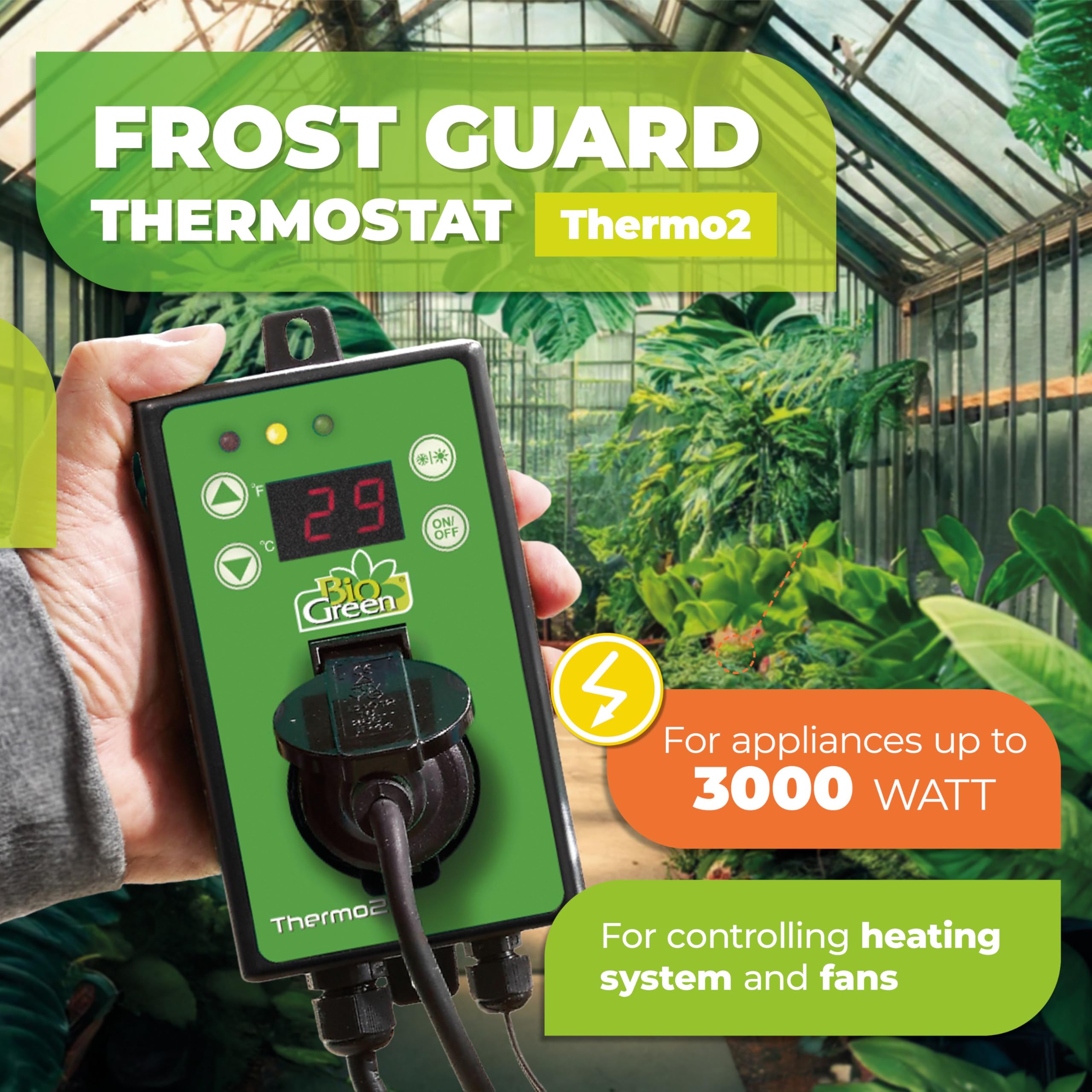 Bio Green Thermo2 rear wiring and terminal view for safe reliable connections