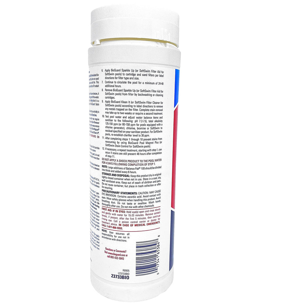 BioGuard Erase in use on pool stain demonstrating stain removal benefit