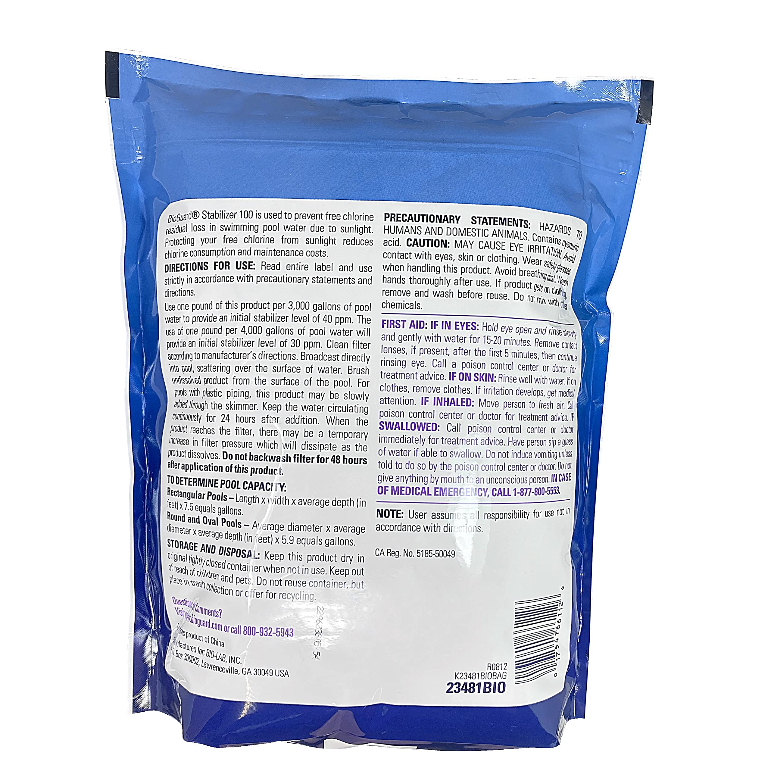 BioGuard granular closeup texture of fully soluble cyanuric acid granules for fast dissolution