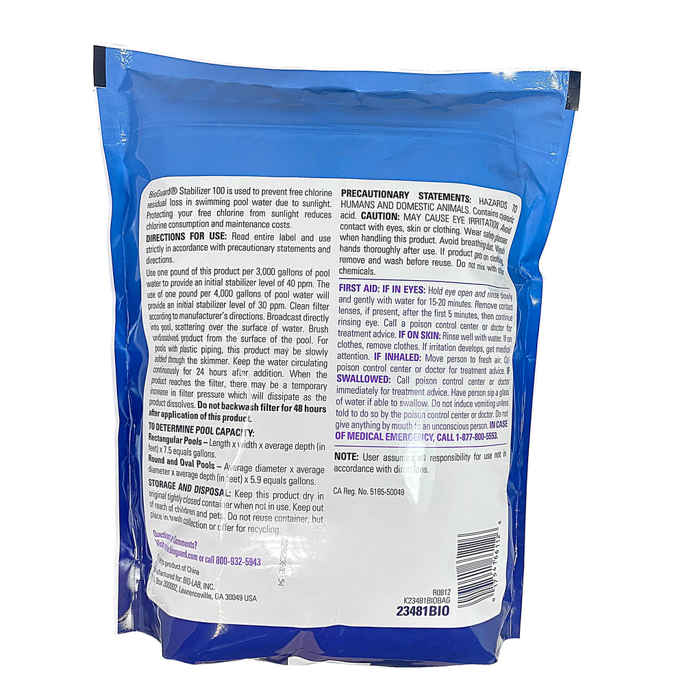 BioGuard granular closeup texture of fully soluble cyanuric acid granules for fast dissolution