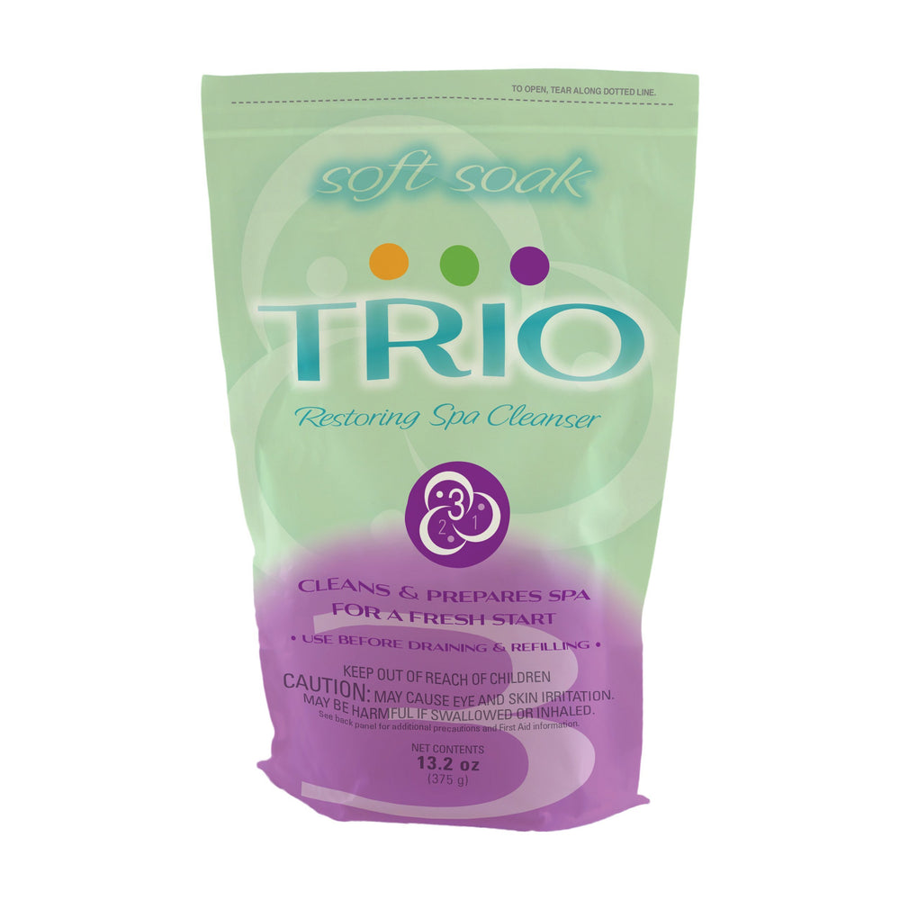 Relaxed couple enjoying a clean hot tub treated with BioGuard TRIO, highlighting softer, clearer water