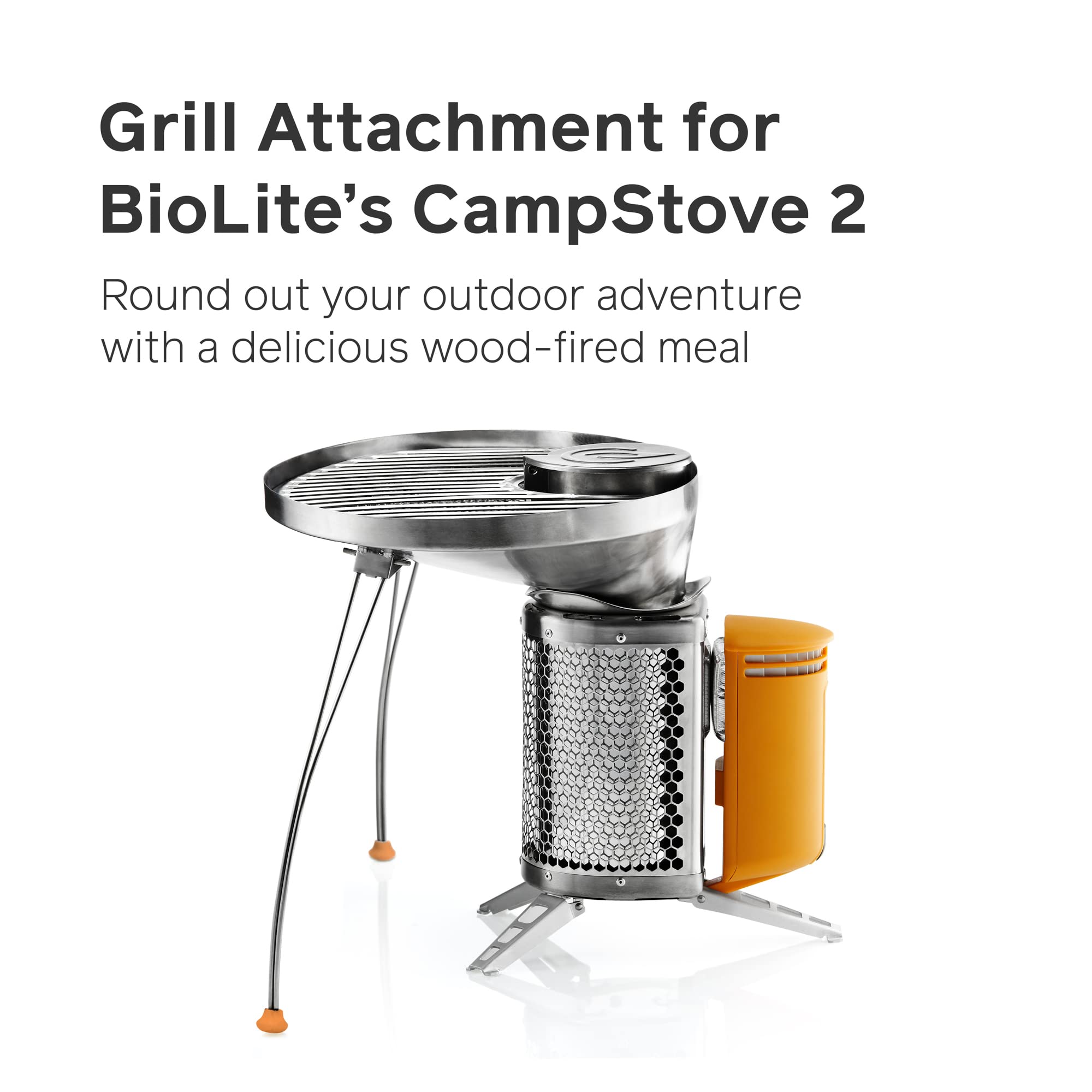 BioLite close-up of steel grill grate highlighting durable surface for searing