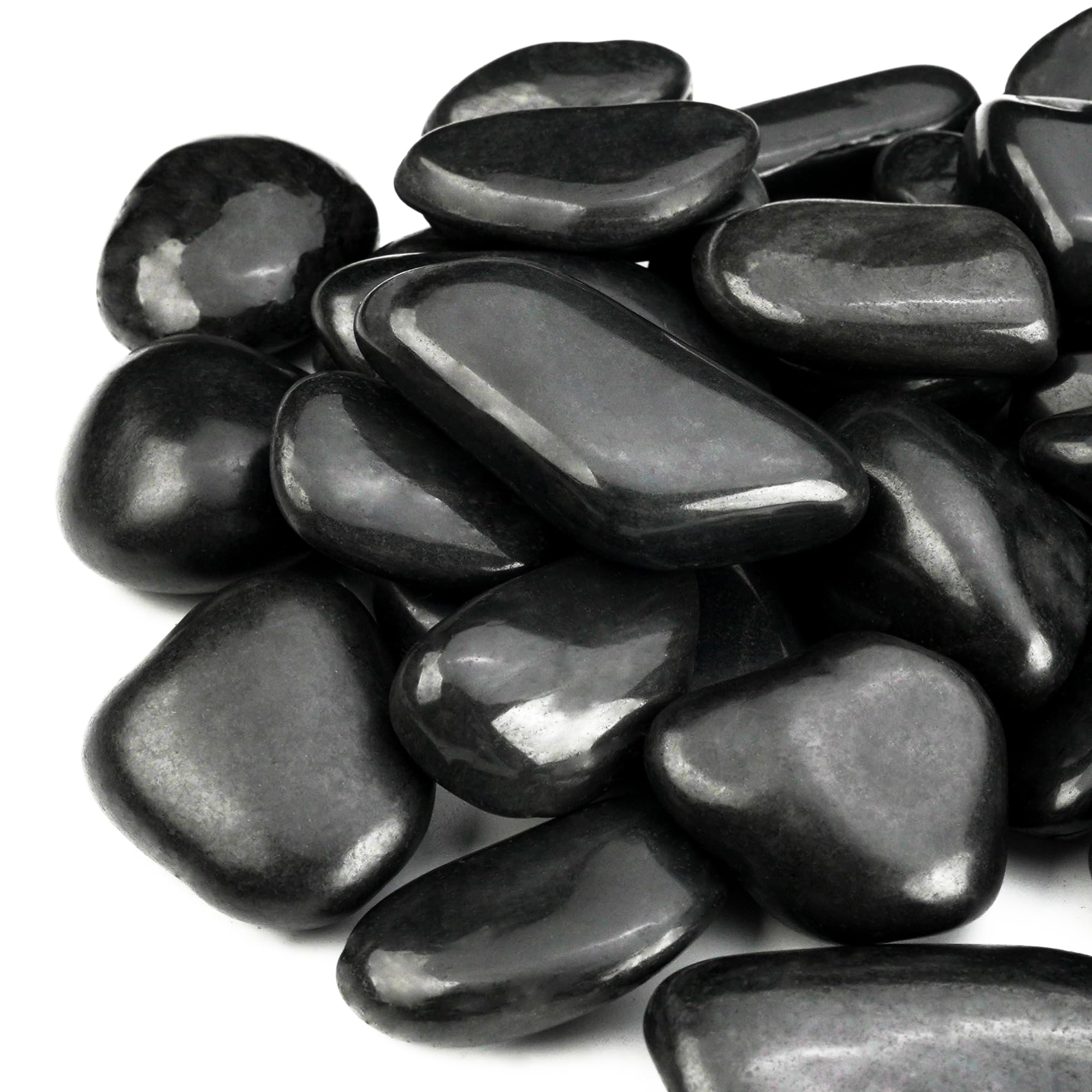 BIOMAND front of bag showing 18lb black river rocks and packaging benefit
