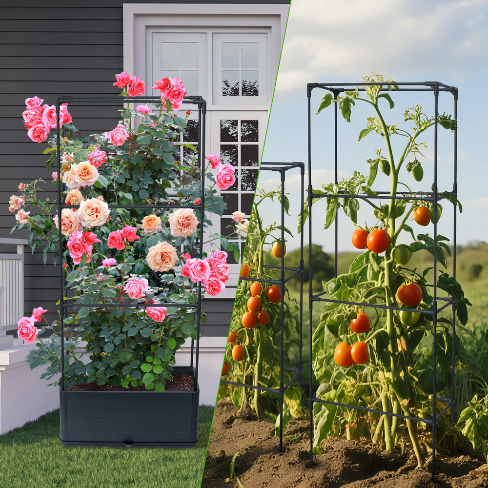 Biotol planters on a balcony with pots and greenery showing stylish, space-saving gardening