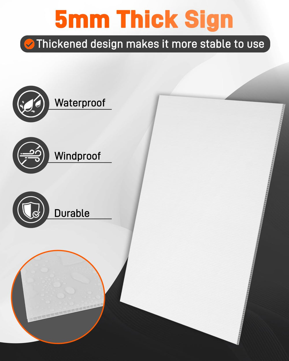 Biotol metal H-stake inserted into sign edge, stable installation benefit